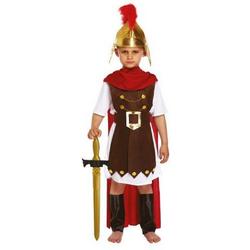 KINDEREN JONGENS 4-Delig Romeinse Gladiator / Romeinse Generaal, bestaande uit: Harnas, Riem, Cape en Beenbeschermers | Romeinse Gladiator | Carnavalskleding | Verkleedkleding | Jongen | Maat: Small 4-6 Jaar